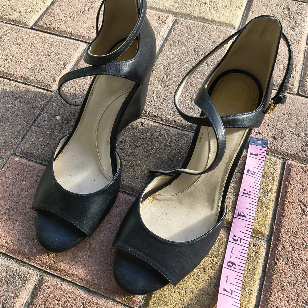 Cole Haan Black Wedge Sandals